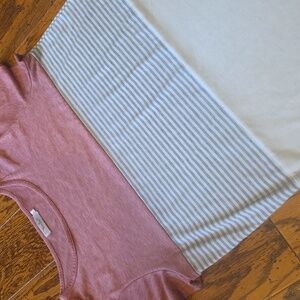 Charming Pink and Grey Striped Tee